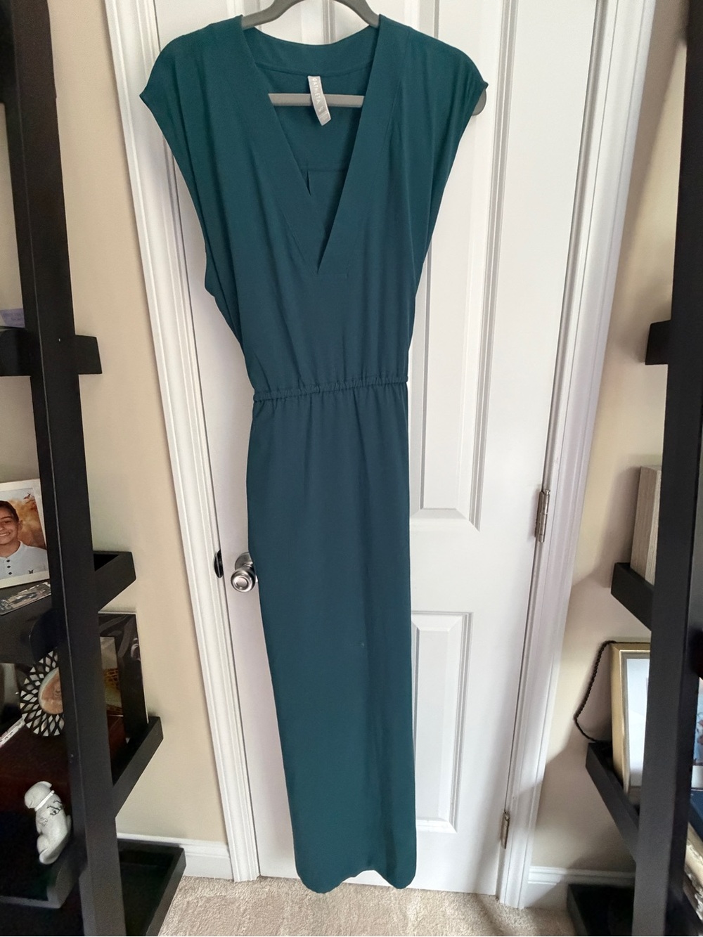 Athleta Teal V-Neck Maxi Dress